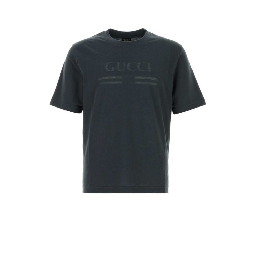 Gucci Men Charcoal Jersey T-Shirt